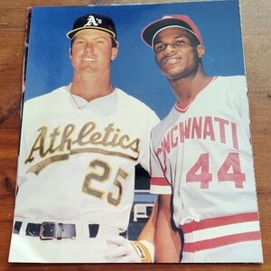 Vintage Baseball Photo Mark McGwire And Eric Davis  8 X10